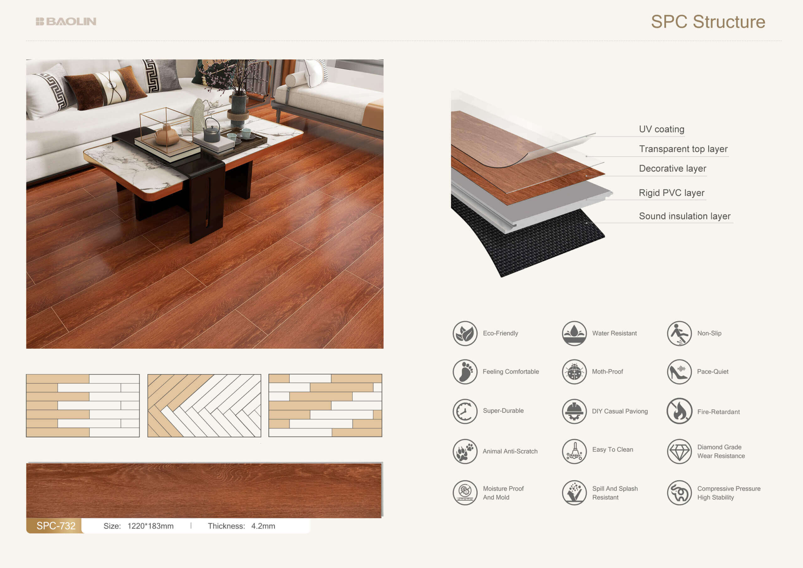 SPC wood flooring